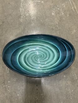 Intense And Gorgeous Painted Glass Dish 