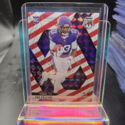 Tai Felton 2025 Panini Mosaic #329 Rookie Vikings Mosaic Red and White Stripe RC