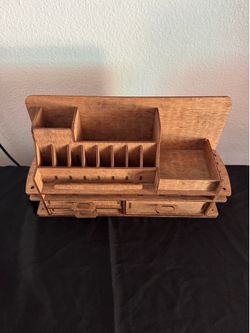 Wooden desk organizer