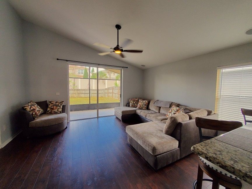 Family Room Sectional Couch and Swivel Chair