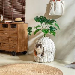 Handwoven Rattan Cat Litter Box X0045H1OYL