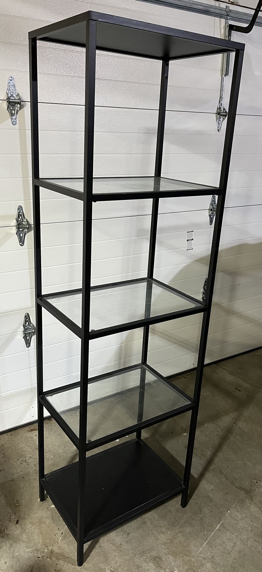 Metal and glass shelf