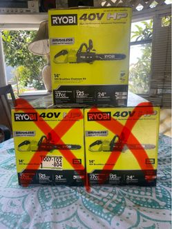 RYOBI 40V HP Brushless 14 in. Battery Chainsaw with 4.0 Ah Battery and Charger