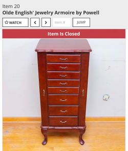 Powell Olde English Jewelry Armoire