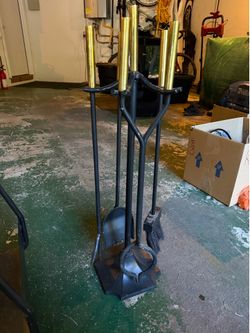 Rejuvination Fireplace Tool Set and Log Holder