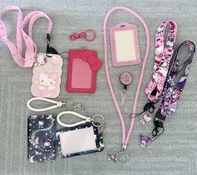 HK, Kuromi & Pink Bling Lanyard Bundle