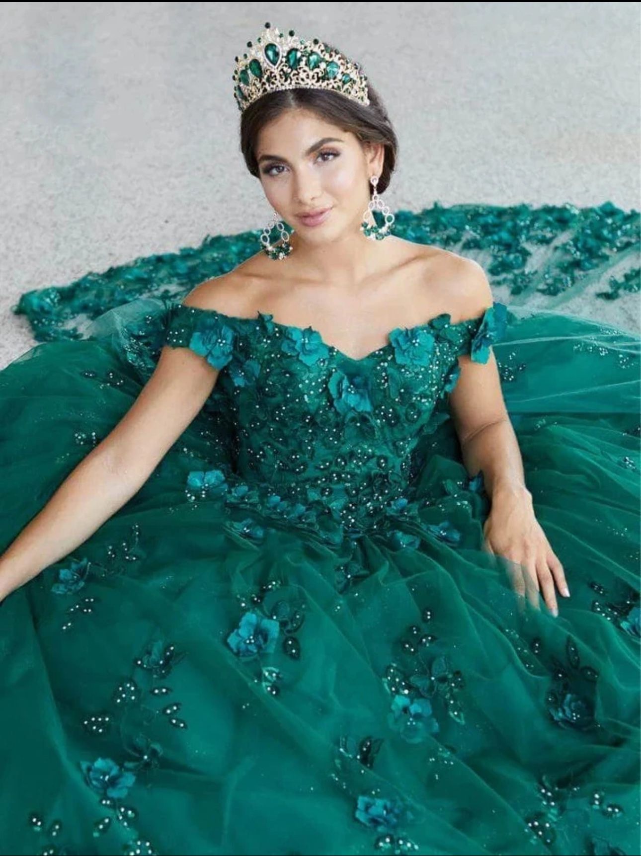 Emerald Hunter Green Quinceanera Dress 