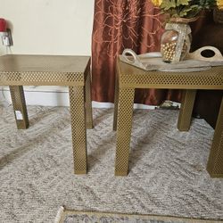 2 Matching Metal End Tables