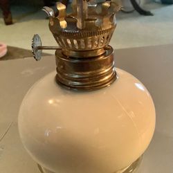 Vintage Lamplight Mini Ivory Colored Glass Oil Lamp