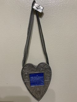 1999 Seagull fine pewter heart frame with ribbon Etain Zinn - Canada.