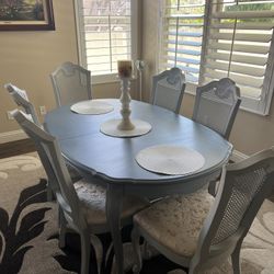 Vintage Dining Table 6 Chairs