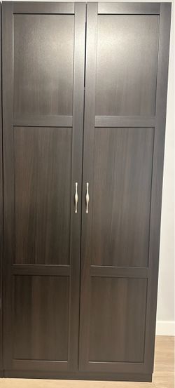 2 Dark Brown Wood Closets For Sale