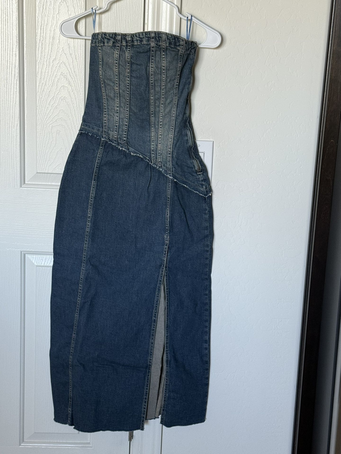 Zara Strapless Denim Dress Sz Z Small - www.najaf-host.net