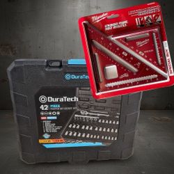 DuraTech 42-Piece Bit Socket Set + Milwaukee Rafter Square