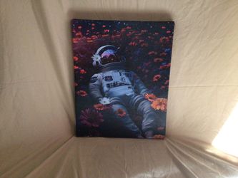 Floral astronaut canvas print