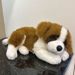 Plush Stuffed Animal HUGE St Bernard Toy Dog Laying Down. No label 