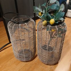 2 Wicker Lanterns