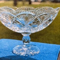 Waterford Crystal Oblong Footed Boat Bowl On Pedestal 