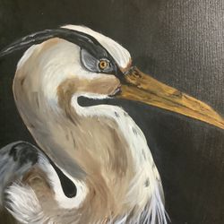 Beautiful Heron Original Painting 