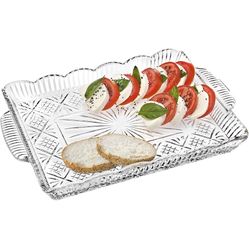 Brand New Godinger Dublin Crystal Rectangular Serving Tray, Clear, 16x1.75x11 Amazon's Choice 