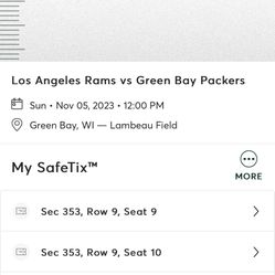 Packers Vs Rams Tickets (at Lambeau Field) 