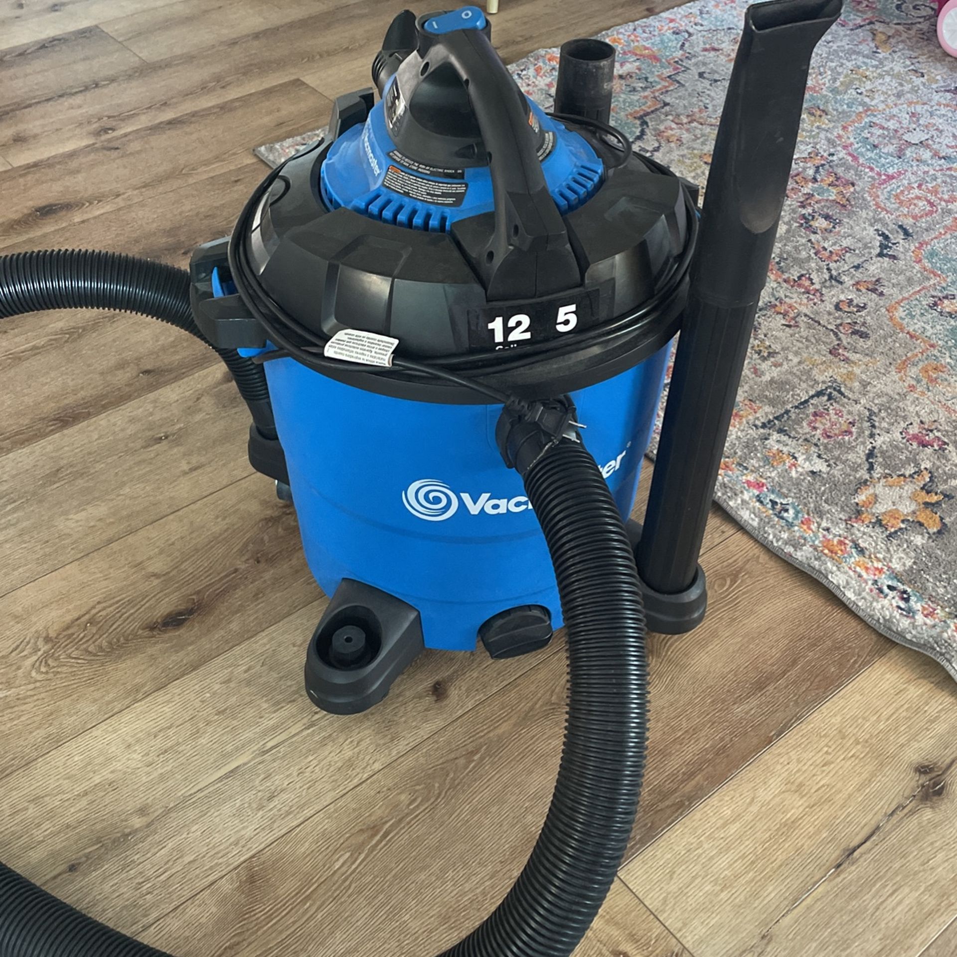 Vacmaster VBV1210, 12-Gallon* 5 Peak HP** Wet/Dry Shop Vacuum with Detachable Blower, Blue