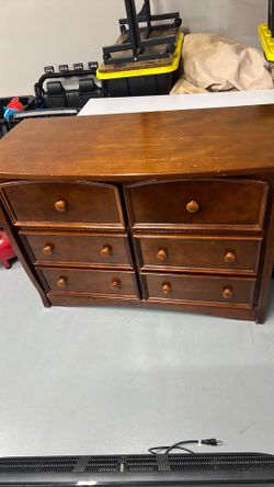 Six drawer brown dress dresser