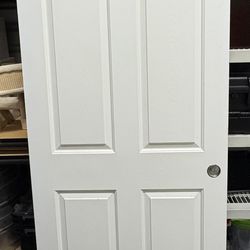 35 3/8” x 78 1/2” single interior door, used for closets. 4-panel design.  C#31