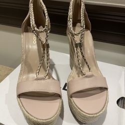 Aldo Wedge Sandals In Pink Size 7.5