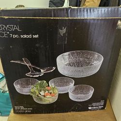 Crystal Ice 7 PC Salad Set