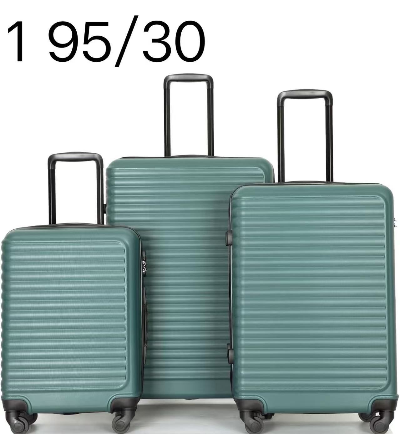 Spinner Wheel Suitcase Set PP ABS, Lightweight Checked Carry-On Luggage 3-Piece Set with Spinner Wheels TSA Locks 20" 24" 28" (Dark Green)