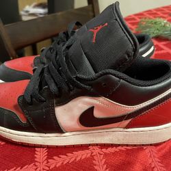 Jordan 1 Low Red White & Black Size 7Y