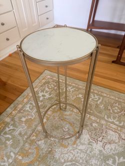 Gold end table plant stand drink table