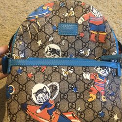 Guci Small Kids Backpack GG Print 