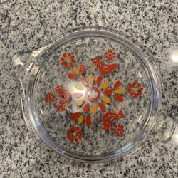 Vintage Pyrex Glass Casserole Cover Lid Only Friendship Bird Pattern 17 470-C