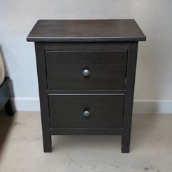 IKEA Hemnes Black & Brown 2-Drawer Nightstand