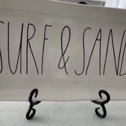 NEW RAE DUNN 2017 SURF & SAND PLATTER  (STAND NOT INCLUDED)