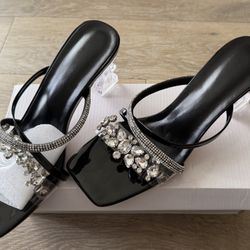 Rhinestone Heeled sandal Size 7.5