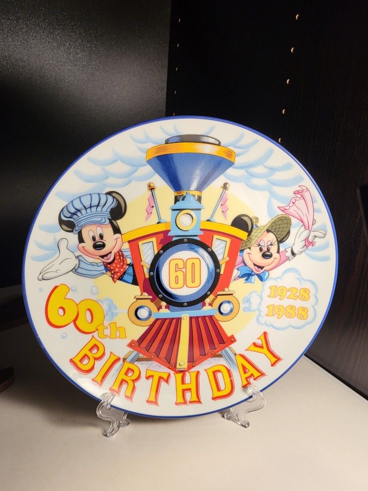 Disney Mickey and Minnie 60th birthday plate