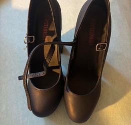 Demonia black leather Mary Jane heels with buckle detail #goth #punk