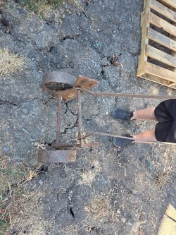 Antique Cast Iron Hand Push Garden Plow