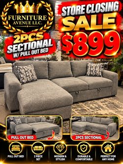 2-Piece Sectional Sofa with Pull-Out Bed