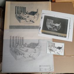 CBS Television Studio Original Pencil Set Design Stage Performing Set #2 1970's 

Original Pencil  Set Design on Trace Paper from 1970's