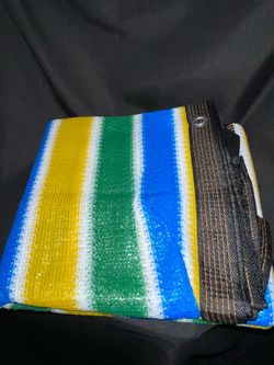 Striped Shade Cloth with Grommets