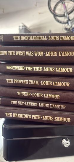 Louis L’Amour Leatherette Hardcover Collection – 24 Books  Collection of 24 Louis L’Amour leatherette hardcover books in very good condition