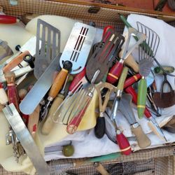 Antique LOT of UTENSILS kitchen 