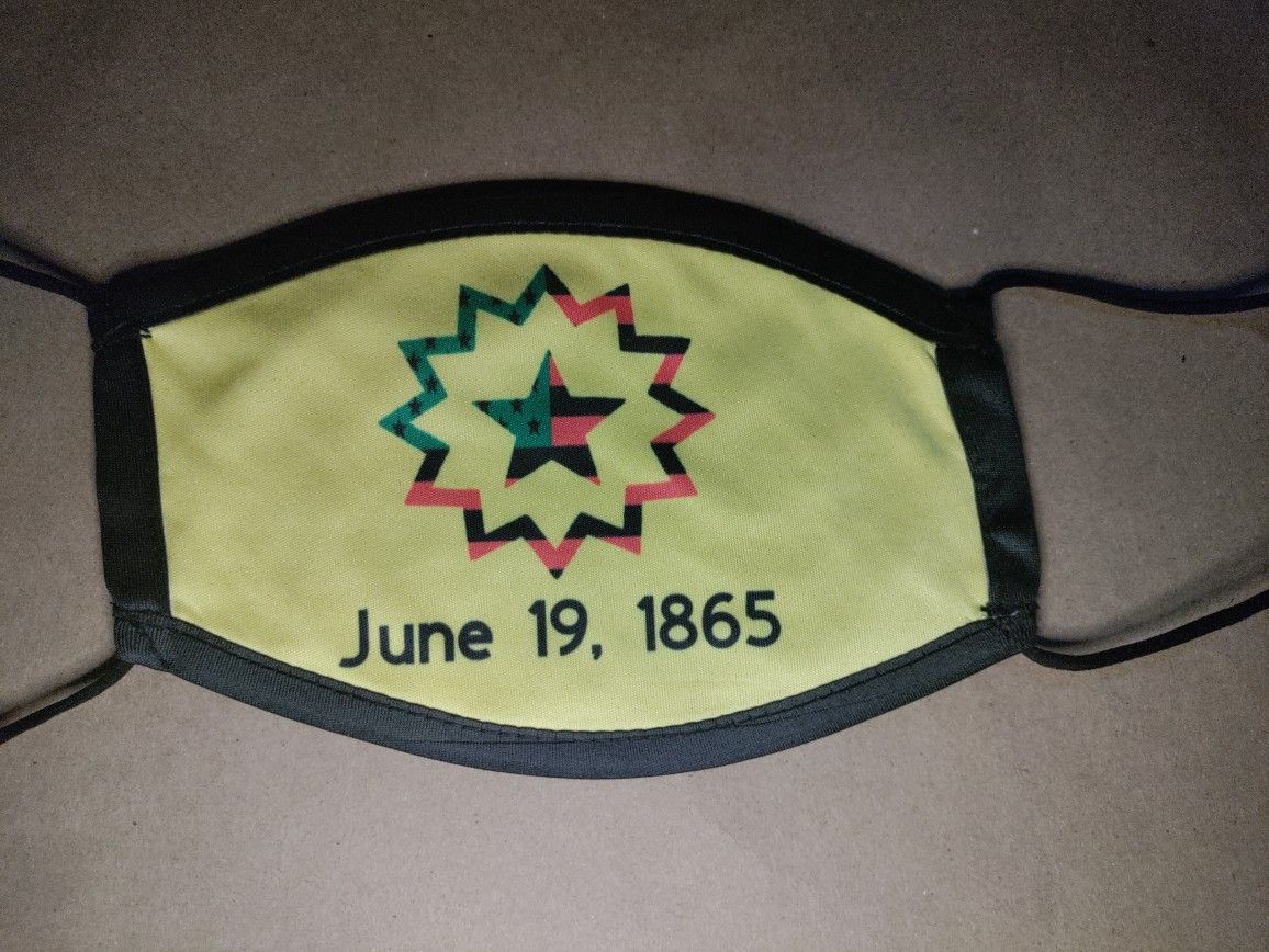 Yellow Juneteenth Face Mask.
