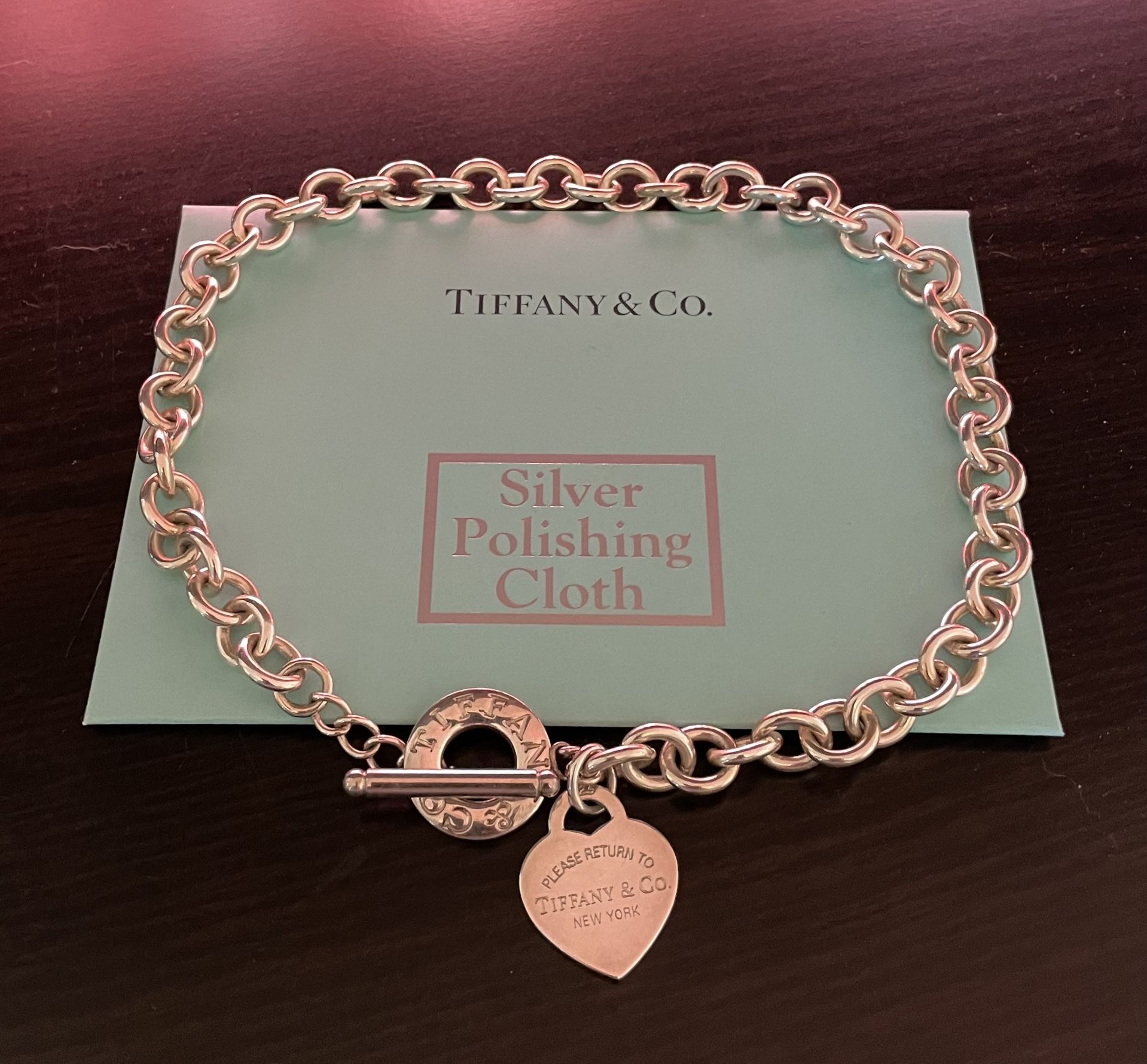 Tiffany & Co Sterling Silver 925 Toggle Heart Tag Necklace