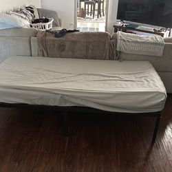 Twin bed frame and mattress