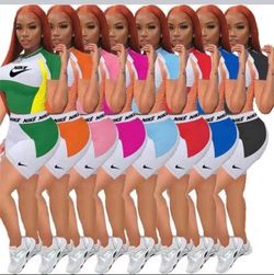 Nike Women's Two-Piece Crop Top and Shorts Set